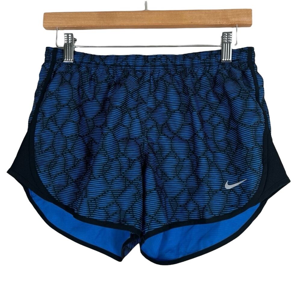Nike Athletic Shorts Womens S Blue Black Lined Dolphin Hem Athleisure‎ Running